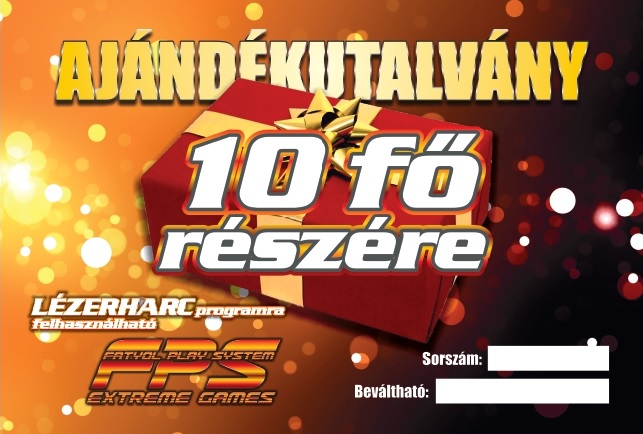 10 fős lézerharc utalvány
